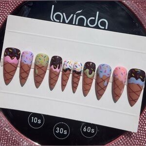Ice Cream Cone press on nails